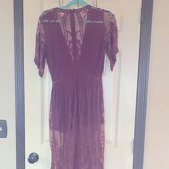 NWT LACE ROMPER MAXI DRESS - Picture 3 of 5